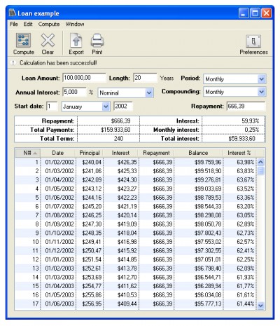 Loan Calc 2.7.7 screenshot