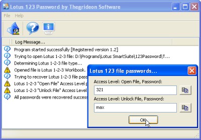 Lotus 1-2-3 Password (TSL1P) 1.4 screenshot