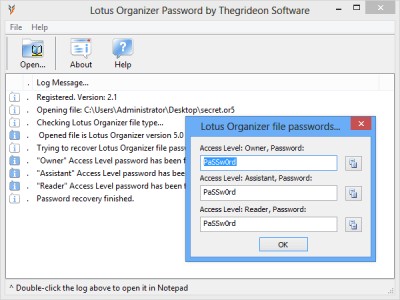 Lotus Organizer Password 2015.06.01 screenshot