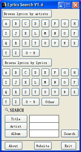 Lyrics Search 1.6 screenshot