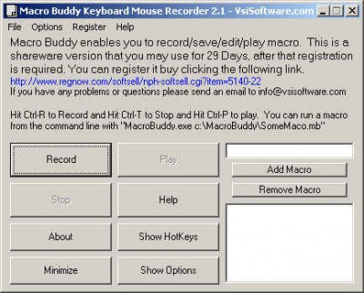 Macro Keyboard Mouse Recorder Wizard 2.1 screenshot