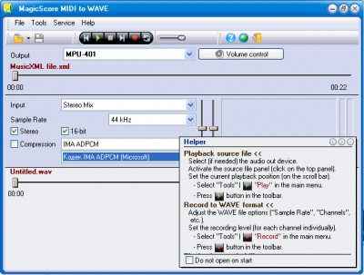 MagicScore MIDI to WAV 2.510 screenshot