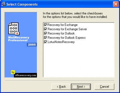 MailRecovery Professional 2005.0734 screenshot