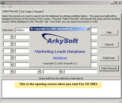 Marketing Leads Database 2005 2005 screenshot