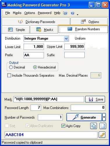 Masking Password Generator Pro 3.0.11.42 screenshot