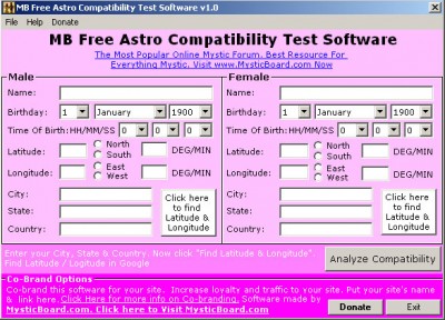 MB Free Astro Compatibility Test Software 1.70 screenshot