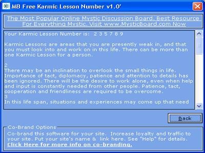 MB Free Karmic Lesson Number 1.50 screenshot