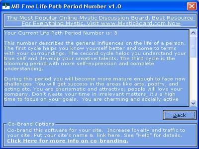 MB Free Life Path Period Number 1.50 screenshot