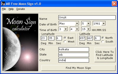 MB Free Moon Sign 1.25 screenshot