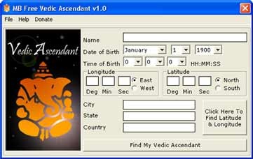 MB Free Vedic Ascendant 1.25 screenshot