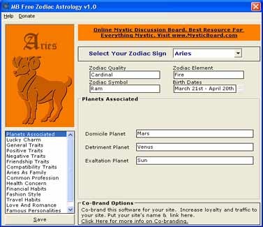 MB Free Zodiac Astrology 1.50 screenshot