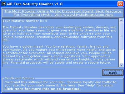 MB Maturity Number 1.65 screenshot