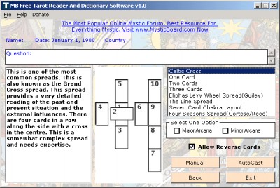 MB Tarot Reader And Dictionary 1.55 screenshot