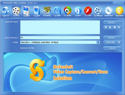 McFunSoft Video Capture/Convert/Burn DVD Solution 3.0 screenshot