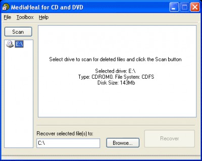 MediaHeal for CD and DVD 1.0.0937 screenshot