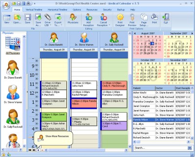Medical Calendar for Workgroup 5.2 screenshot