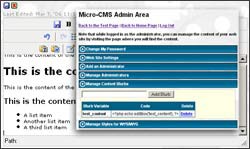 Micro CMS 3.5 screenshot