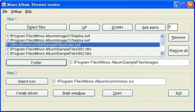 Minos Album Freeware Version 2.6.9.318 screenshot