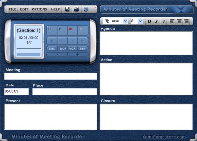 Minutes of Meeting Recorder 4.5 screenshot
