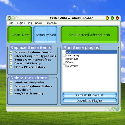 Mister Alibi Windows Cleaner 2.1 screenshot
