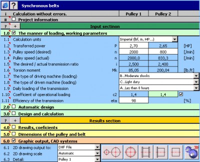 MITCalc - Timing Belts Calculation 1.12 screenshot