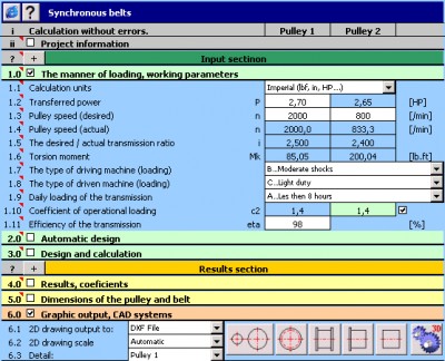 MITCalc - Timing Belts Calculation 1.19 screenshot