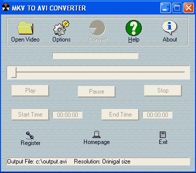 MKV to AVI Converter 3.2.1.1 screenshot