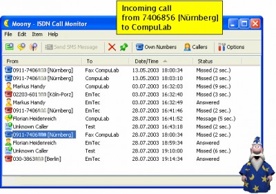 Moony ISDN Caller ID, Fax, Voicemail 3.23 screenshot