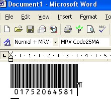 Morovia Code 25 Barcode Fontware 1.0 screenshot