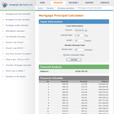 Mortgage calculators collection 1.1 screenshot