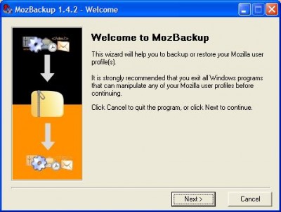 MozBackup v1.4.5 screenshot