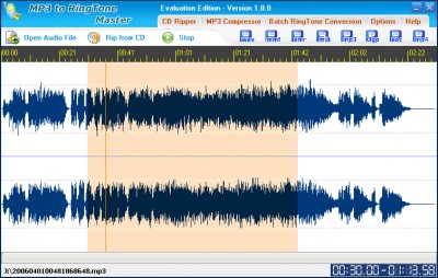 MP3 to Ringtone Master 1.051 screenshot