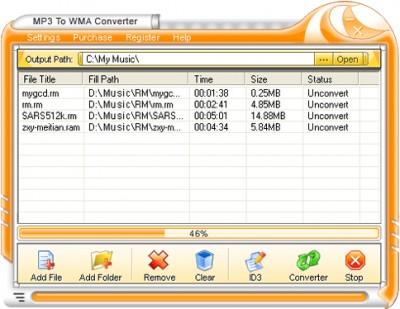 MP3 to WMA Converter 1.00 screenshot