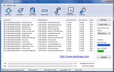 MP3Resizer 1.9.7 screenshot
