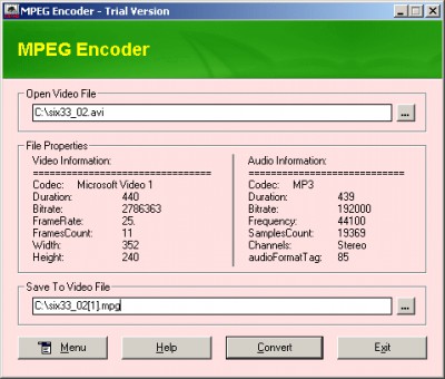 MPEG ENCODER 1.10 screenshot