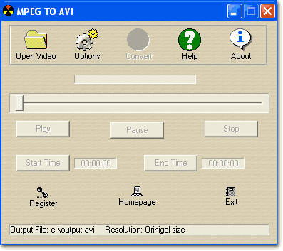 MPEG to AVI 3.2.0.9 screenshot