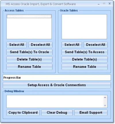 MS Access Oracle Import, Export & Convert Software 7.0 screenshot