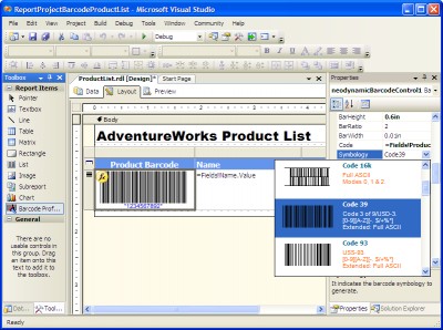 MS SQL Reporting Services Barcode .NET 8.0 screenshot
