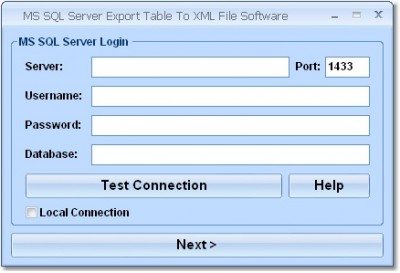 MS SQL Server Export Table To XML File Software 7.0 screenshot