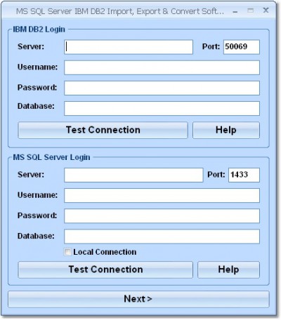 MS SQL Server IBM DB2 Import, Export & Convert Sof 7.0 screenshot