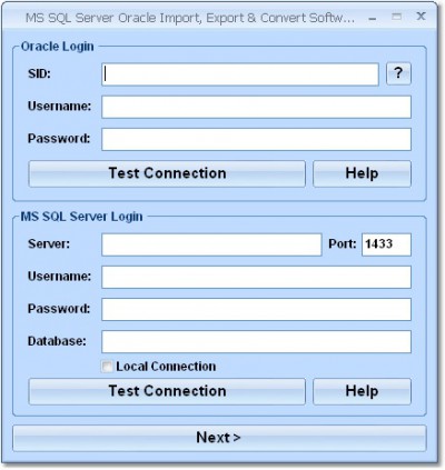 MS SQL Server Oracle Import, Export & Convert Soft 7.0 screenshot