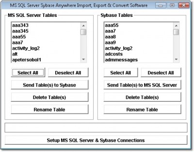 MS SQL Server Sybase Anywhere Import, Export & Con 7.0 screenshot