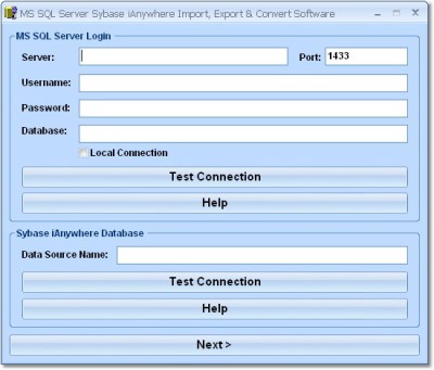 MS SQL Server Sybase iAnywhere Import, Export & Co 7.0 screenshot