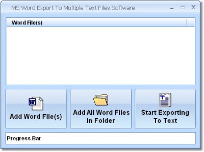 MS Word Export To Multiple Text Files Software 7.0 screenshot