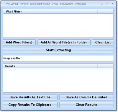 MS Word Extract Email Addresses From Documents Sof 7.0 screenshot