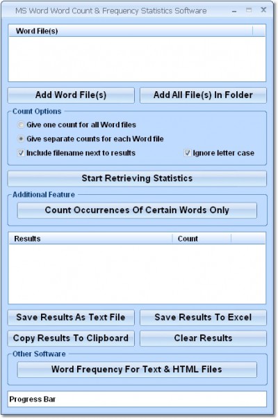 MS Word Word Count & Frequency Statistics Software 7.0 screenshot