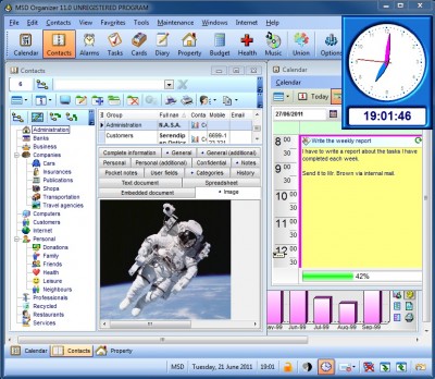 MSD Organizer Freeware 13.8 screenshot