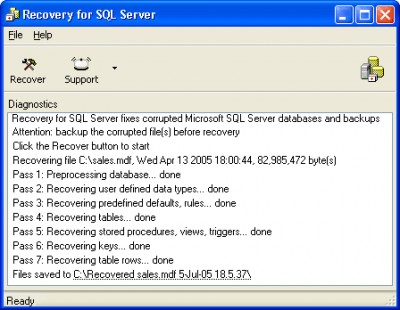 MSSQLRecovery 2.0.421 screenshot