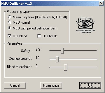MSU Deflicker VirtualDub plugin 1.3 screenshot