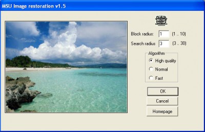 MSU Image Restoration Photoshop plugin 1.5 screenshot